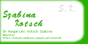 szabina kotsch business card